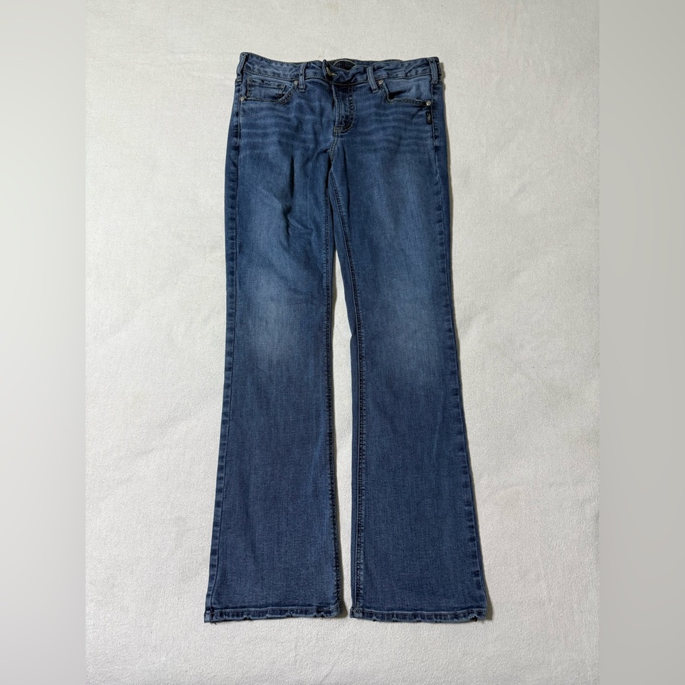 Silver Tuesday Slim Boot‎ Jeans Womens 33 Medium Wash Denim Low Rise Stretch